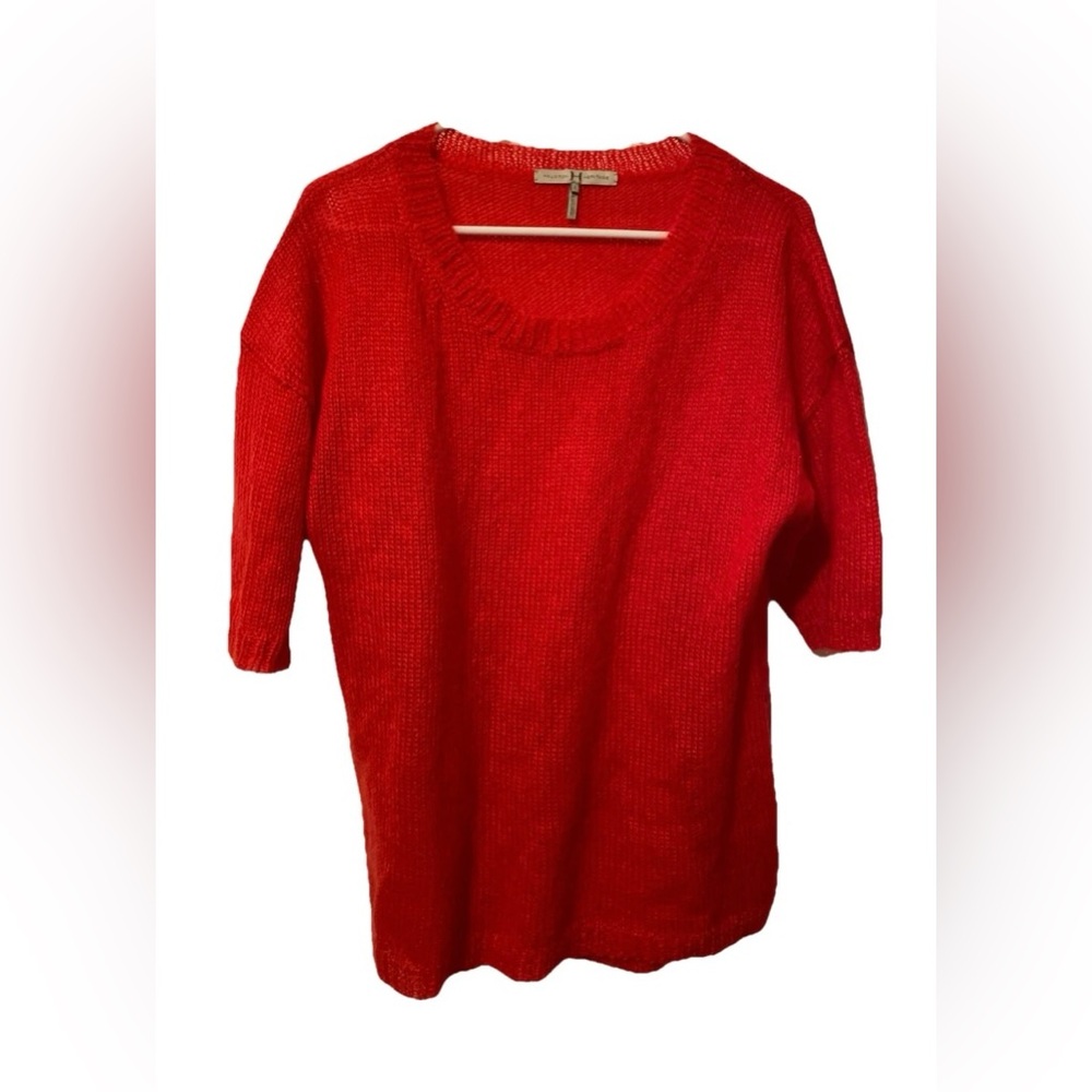 Halston Heritage Red Mohair Mix Sweater